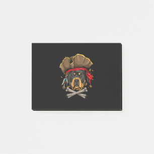 Rottweiler Pirate Dog Halloween Jolly Roger Gift . Post-it Notes