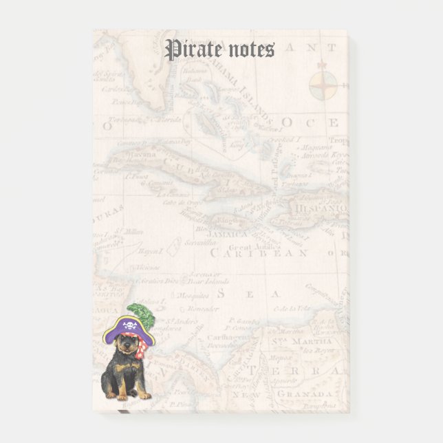 Rottweiler Pirate Post-it Notes (Front)