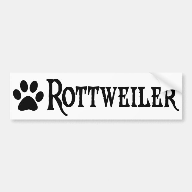 Rottweiler (pirate style w/ pawprint) bumper sticker (Front)
