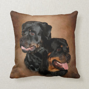 Rottweiler Polyester Throw Pillow