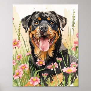 Rottweiler Poster Gift for Dog Lovers Wall Art