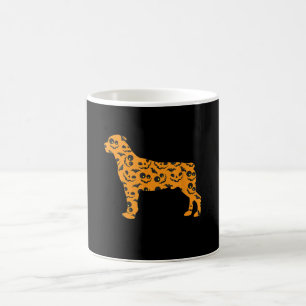 rottweiler pumpkin bat shape funny scary halloween coffee mug
