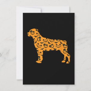Rottweiler Pumpkin Bat Shape Funny Scary Halloween Thank You Card