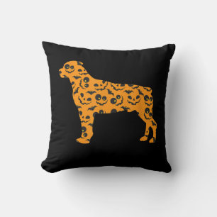 Rottweiler Pumpkin BatShaped Funny Scary Halloween Cushion