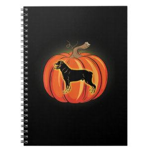 Rottweiler Pumpkin Halloween Costume Dog Lover Notebook