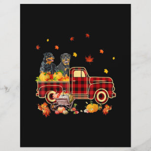 Rottweiler Pumpkin Truck Fall Leaf Thanksgiving Custom Letterhead