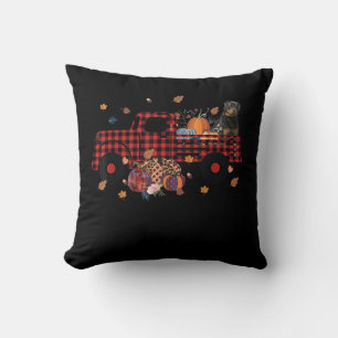 Rottweiler Pumpkin Truck Thanksgiving Halloween Cushion