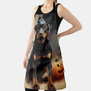 Rottweiler Pumpkins Halloween Scary  Apron