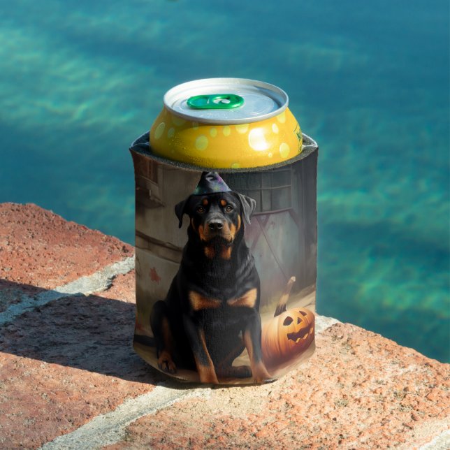 Rottweiler Pumpkins Halloween Scary  Can Cooler (In Situ Pool)