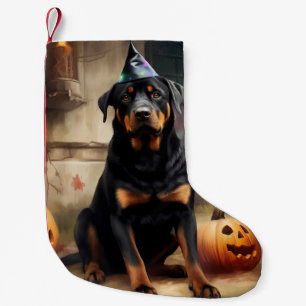 Rottweiler Pumpkins Halloween Scary  Small Christmas Stocking
