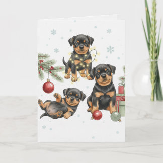 Rottweiler Puppies Christmas Card