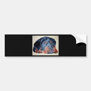 Rottweiler Puppy Artistic Pet Portrait Bumper Sticker