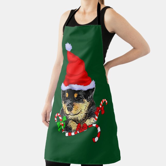 Rottweiler Puppy Christmas Apron (Insitu)