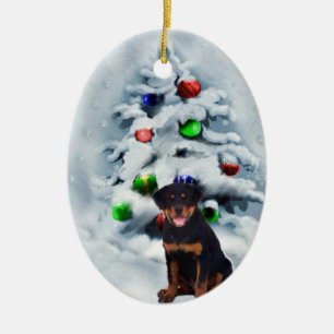 Rottweiler Puppy Christmas Gifts Ornaments