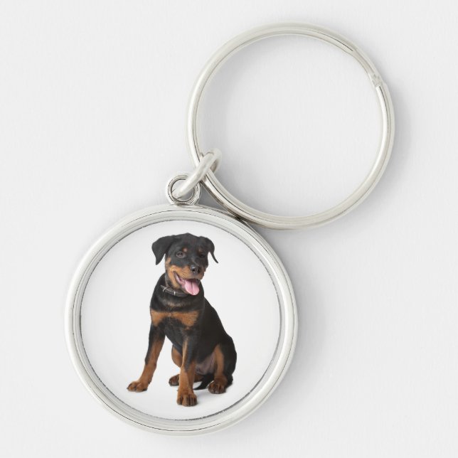 Rottweiler Puppy Dog Keychain (Front)