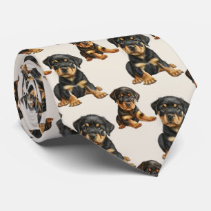 Rottweiler Puppy Dog Pattern Tie