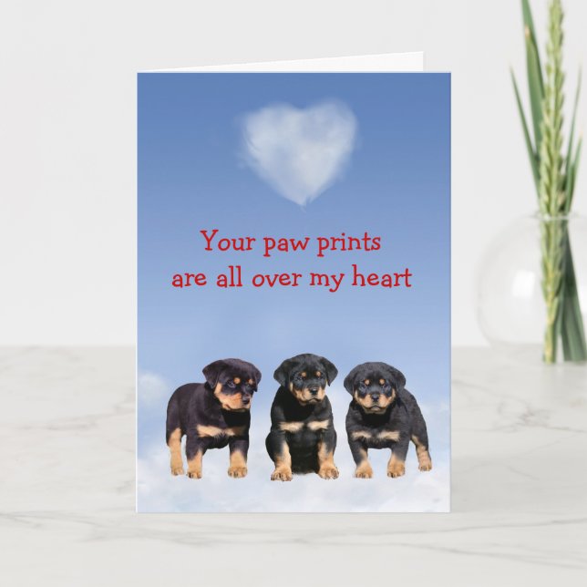 Rottweiler Puppy Love Card (Front)