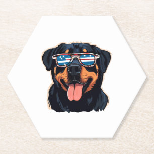 Rottweiler Puppy Paper Coaster