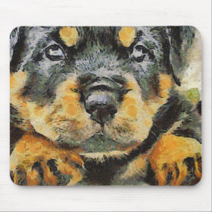 Rottweiler Puppy Portrait Mouse Pad