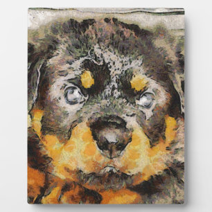 Rottweiler Puppy Portrait Plaque