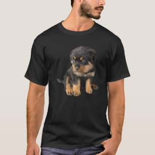 Rottweiler Puppy With Cute Expression Cut Out T-Shirt