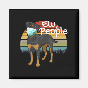 Rottweiler Puppy with Mask - People - Rottweiler Magnet