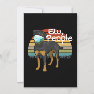 Rottweiler Puppy with Mask - People - Rottweiler Thank You Card