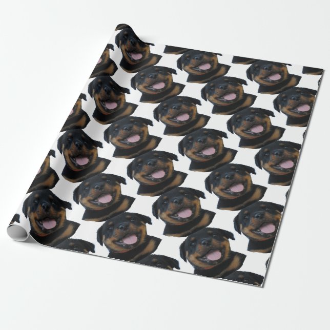 rottweiler puppy wrapping paper (Unrolled)
