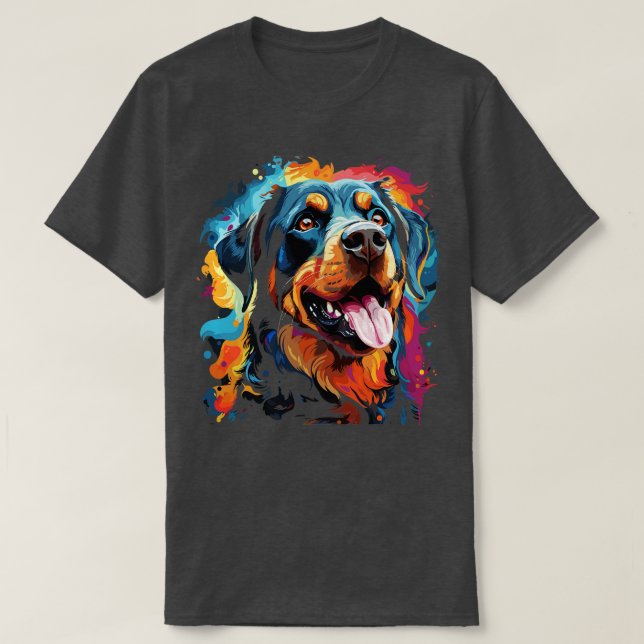Rottweiler Rainbow T-Shirt (Design Front)