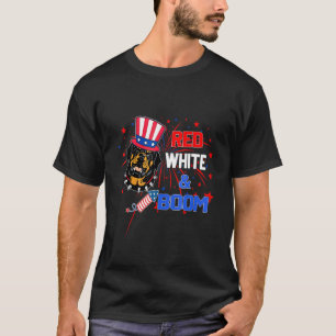 Rottweiler Red White Boom 4th Of July T-Shirt