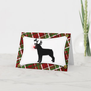 Rottweiler Reindeer Christmas Card
