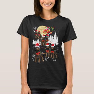 Rottweiler Reindeer Christmas Moon Santa Dog T-Shirt