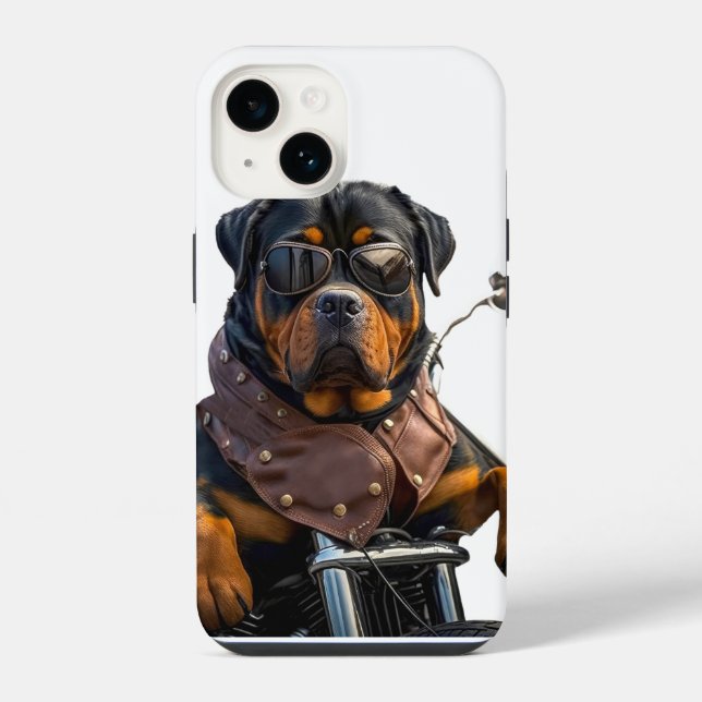 Rottweiler Rides iPhone Case (Back)