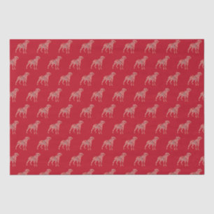 Rottweiler Rottie Dog Christmas Silhouette Red Tissue Paper