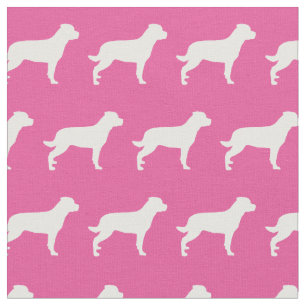 Rottweiler Rottie Dog Silhouette Pet Pink Fabric