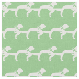 Rottweiler Rottie Dog Silhouette Pet Sage Green Fabric