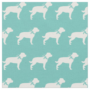 Rottweiler Rottie Dog Silhouette Pet Teal Fabric
