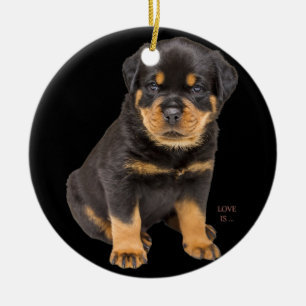 Rottweiler Rottie Mum Dog Dad Tee Love Pet Puppy Ceramic Ornament
