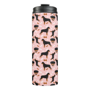 Rottweiler Rottie Pattern Pawprint  Thermal Tumble Tumbler