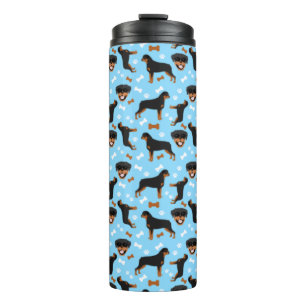 Rottweiler Rottie Pattern Pawprint Thermal Tumbler