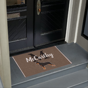 Rottweiler Rottie Rustic Monogram Personalized Doormat