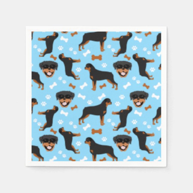 Rottweiler Rotties Dog Pattern  Napkin (Front)