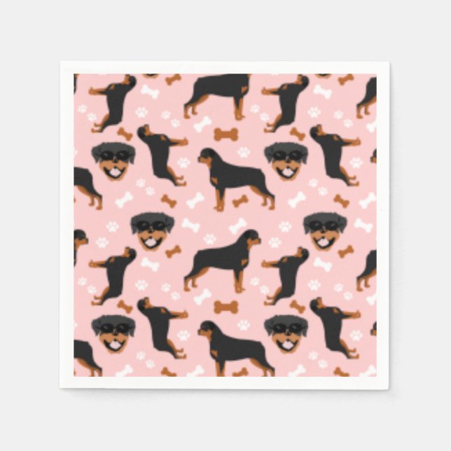 Rottweiler Rotties Dog Pattern  Napkins (Front)