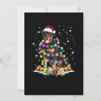 Rottweiler Santa Christmas Tree Lights Xmas Announcement