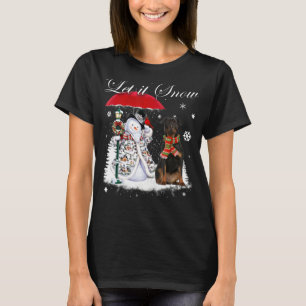 Rottweiler Santa Dog Christmas Snowman Xmas Pajama T-Shirt