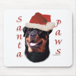 Rottweiler Santa Paws Mouse Pad