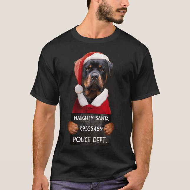 Rottweiler Santa Xmas T-Shirt (Front)