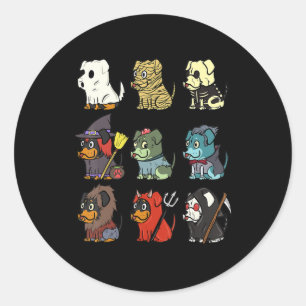 Rottweiler Scary Costumes Funny Dog Halloween Gift Classic Round Sticker