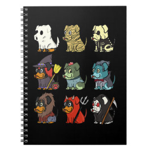 Rottweiler Scary Costumes Funny Dog Halloween Gift Notebook