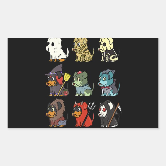rottweiler scary costumes funny dog halloween gift rectangular sticker (Front)